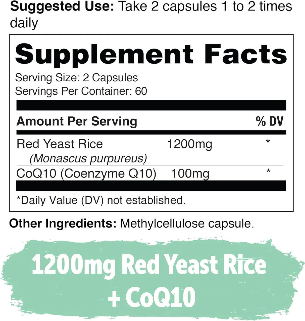 YUVE NATURALS - Yuve Naturals Red Yeast Rice 1200Mg. with CoQ10 120 Capsulas - The Red Vitamin MX - Suplementos Alimenticios - {{ shop.shopifyCountryName }}