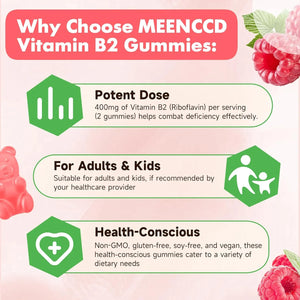 MEENCCD - MEENCCD Vitamin B2 Gummies 400Mg. 60 Gomitas - The Red Vitamin MX - Suplementos Alimenticios - {{ shop.shopifyCountryName }}