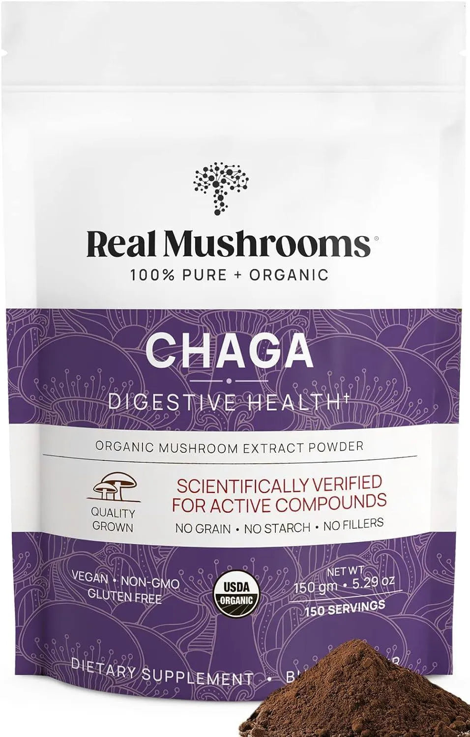 REAL MUSHROOMS - Real Mushrooms Chaga Powder 150Gr. - The Red Vitamin MX - Suplementos Alimenticios - {{ shop.shopifyCountryName }}