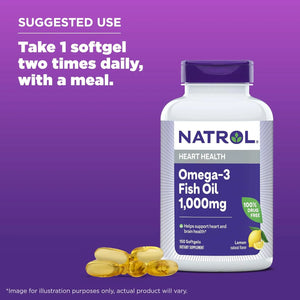 NATROL - Natrol Omega-3 Purified Fish Oil 1000Mg. 150 Capsulas Blandas - The Red Vitamin MX - Suplementos Alimenticios - {{ shop.shopifyCountryName }}