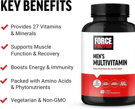 FORCE FACTOR - Force Factor Men’s Multivitamins 60 Tabletas - The Red Vitamin MX - Suplementos Alimenticios - {{ shop.shopifyCountryName }}