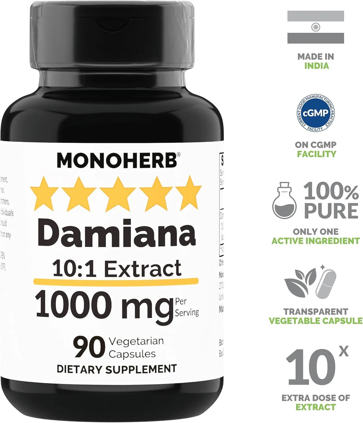 MONOHERB - Monoherb Damiana Extract 1000Mg. 90 Capsulas - The Red Vitamin MX - Suplementos Alimenticios - {{ shop.shopifyCountryName }}