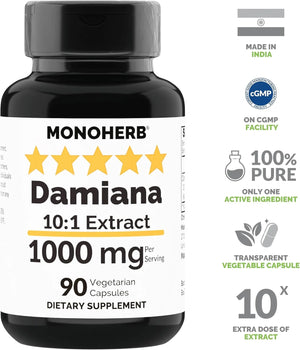 MONOHERB - Monoherb Damiana Extract 1000Mg. 90 Capsulas - The Red Vitamin MX - Suplementos Alimenticios - {{ shop.shopifyCountryName }}