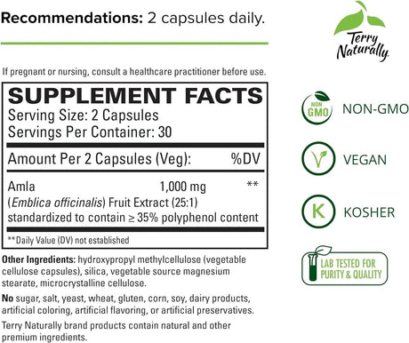 TERRY NATURALLY - Terry Naturally Healthy Cholesterol with Amla 60 Capsulas - The Red Vitamin MX - Suplementos Alimenticios - {{ shop.shopifyCountryName }}