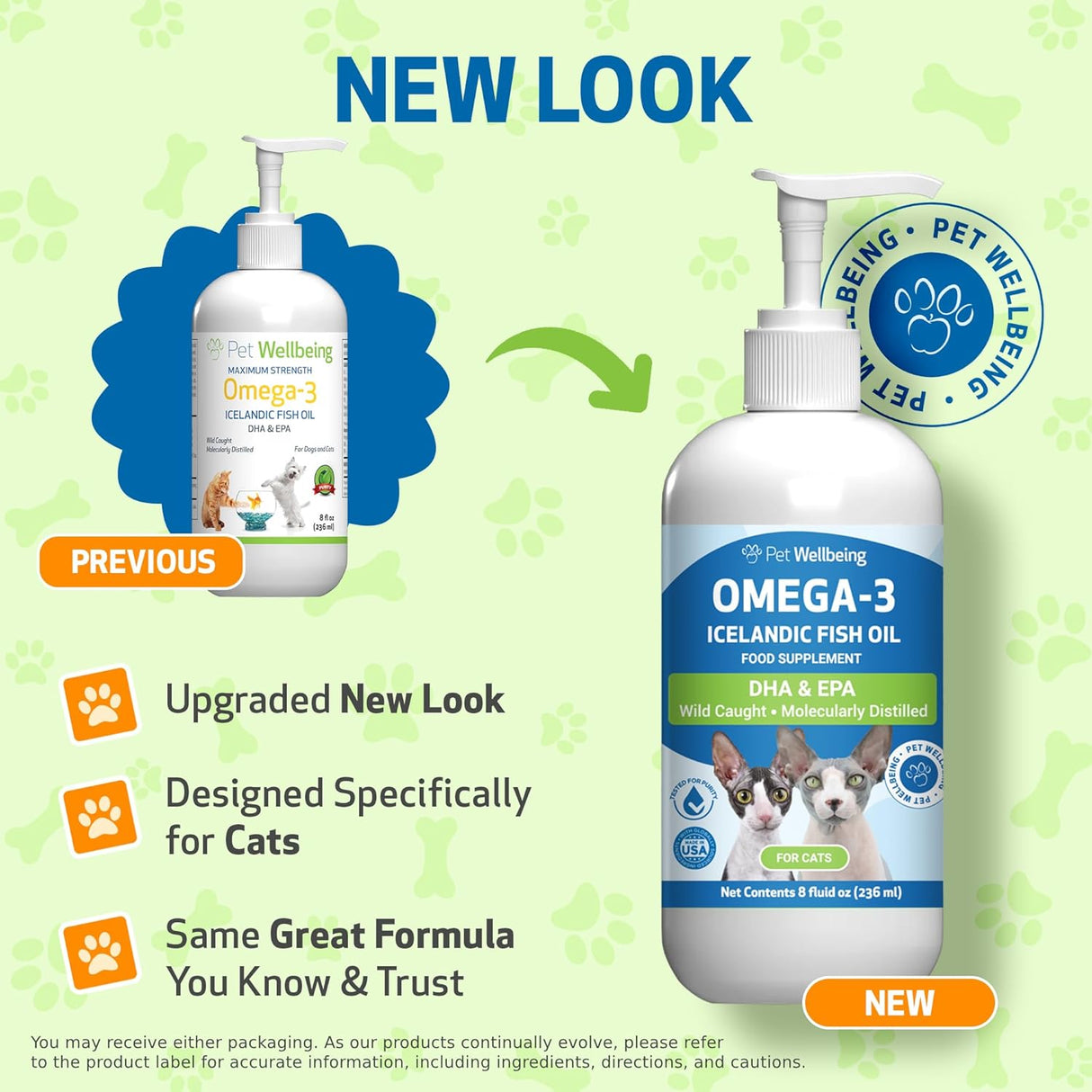 Pet Wellbeing Omega-3 Icelandic Fish Oil for Cats  236Ml.