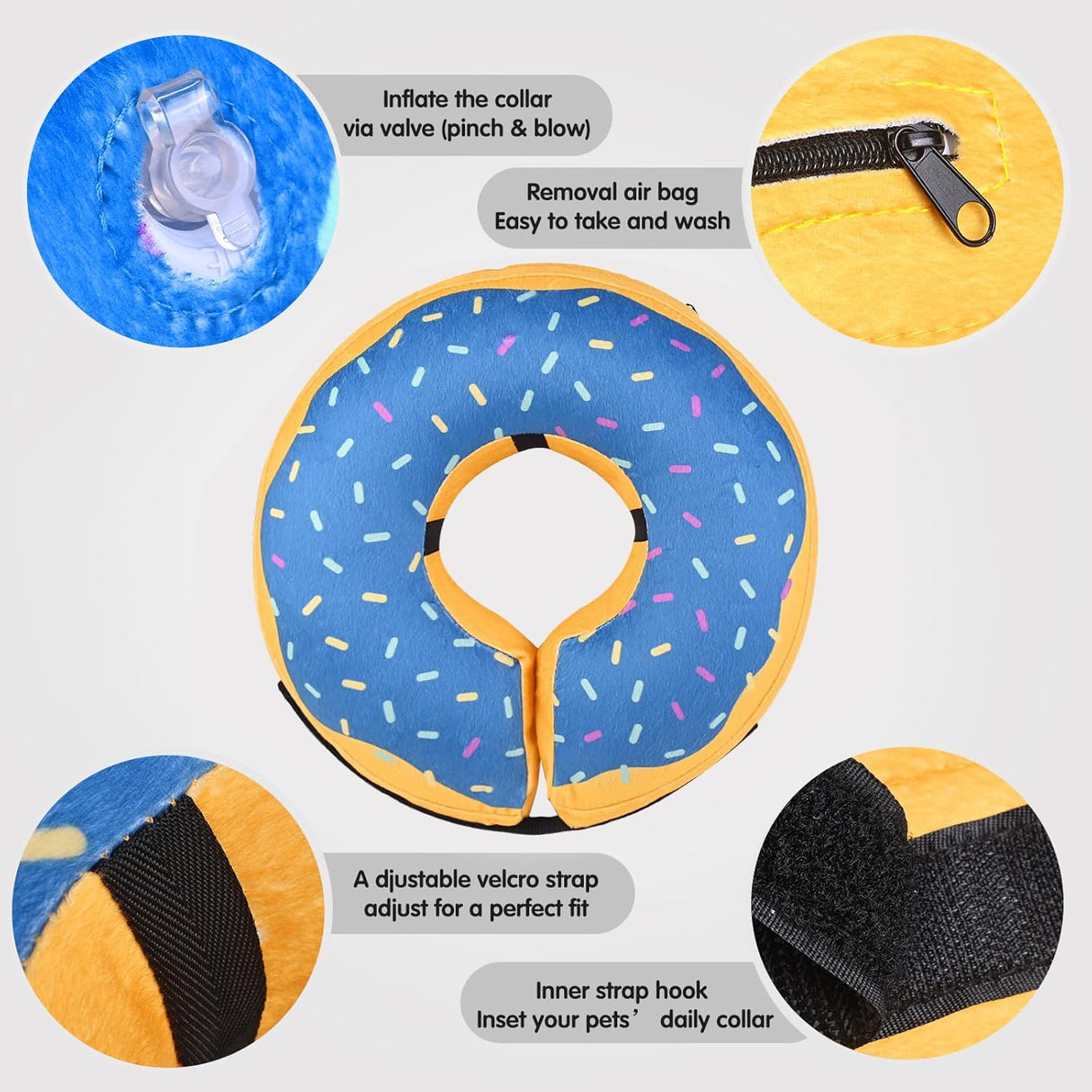 Katoggy Inflatable Dog Collar YELLOW BLUE EXTRA LARGE