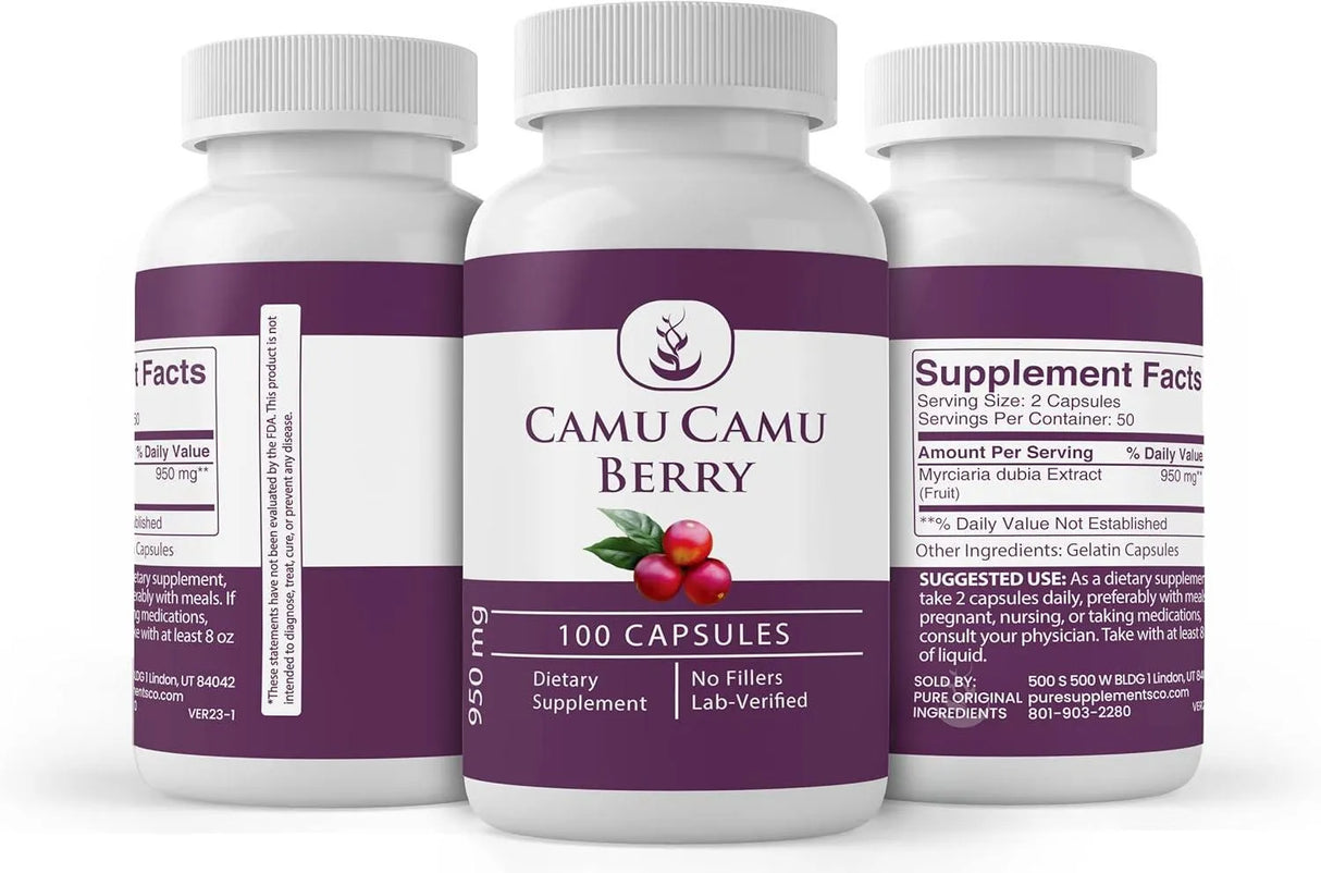 PURE ORIGINAL INGREDIENTS - Pure Original Ingredients Camu Camu Berry 100 Capsulas - The Red Vitamin MX - Suplementos Alimenticios - {{ shop.shopifyCountryName }}