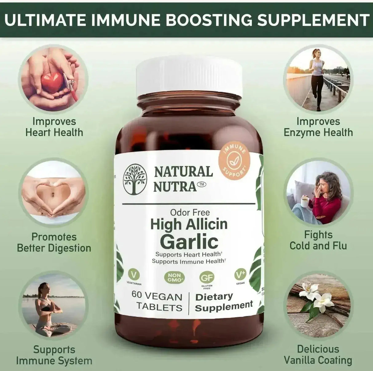 NATURAL NUTRA - Natural Nutra High Allicin Garlic 60 Tabletas - The Red Vitamin MX - Suplementos Alimenticios - {{ shop.shopifyCountryName }}