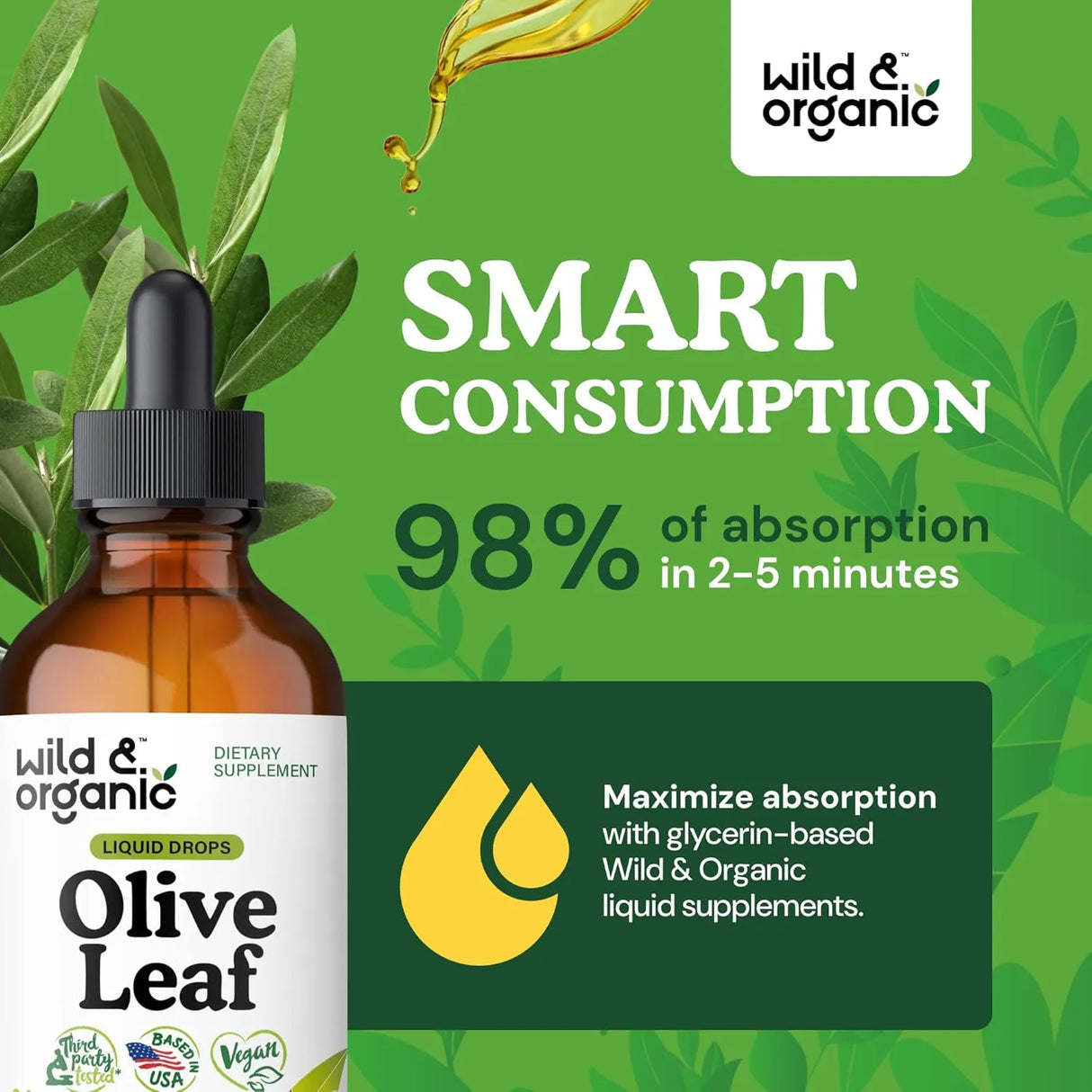 WILD & ORGANIC - Wild & Organic Olive Leaf Extract Liquid Drops 4 Fl.Oz. - The Red Vitamin MX - Suplementos Alimenticios - {{ shop.shopifyCountryName }}