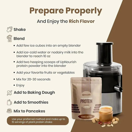 UPNOURISH - UpNourish Vegan Protein Powder Peanut Butter 15 Servicios 600Gr. - The Red Vitamin MX - Suplementos Alimenticios - {{ shop.shopifyCountryName }}