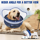 Toptakeit Elevated Inflatable Dog Cone Collar NAVY LARGE 12"-16"