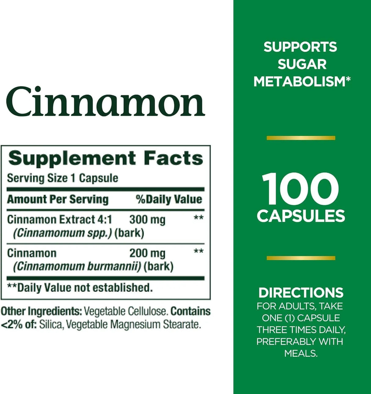 NATURE'S BOUNTY - Nature's Bounty Cinnamon 1500Mg. Supports Sugar Metabolism 100 Capsulas - The Red Vitamin MX - Suplementos Alimenticios - {{ shop.shopifyCountryName }}