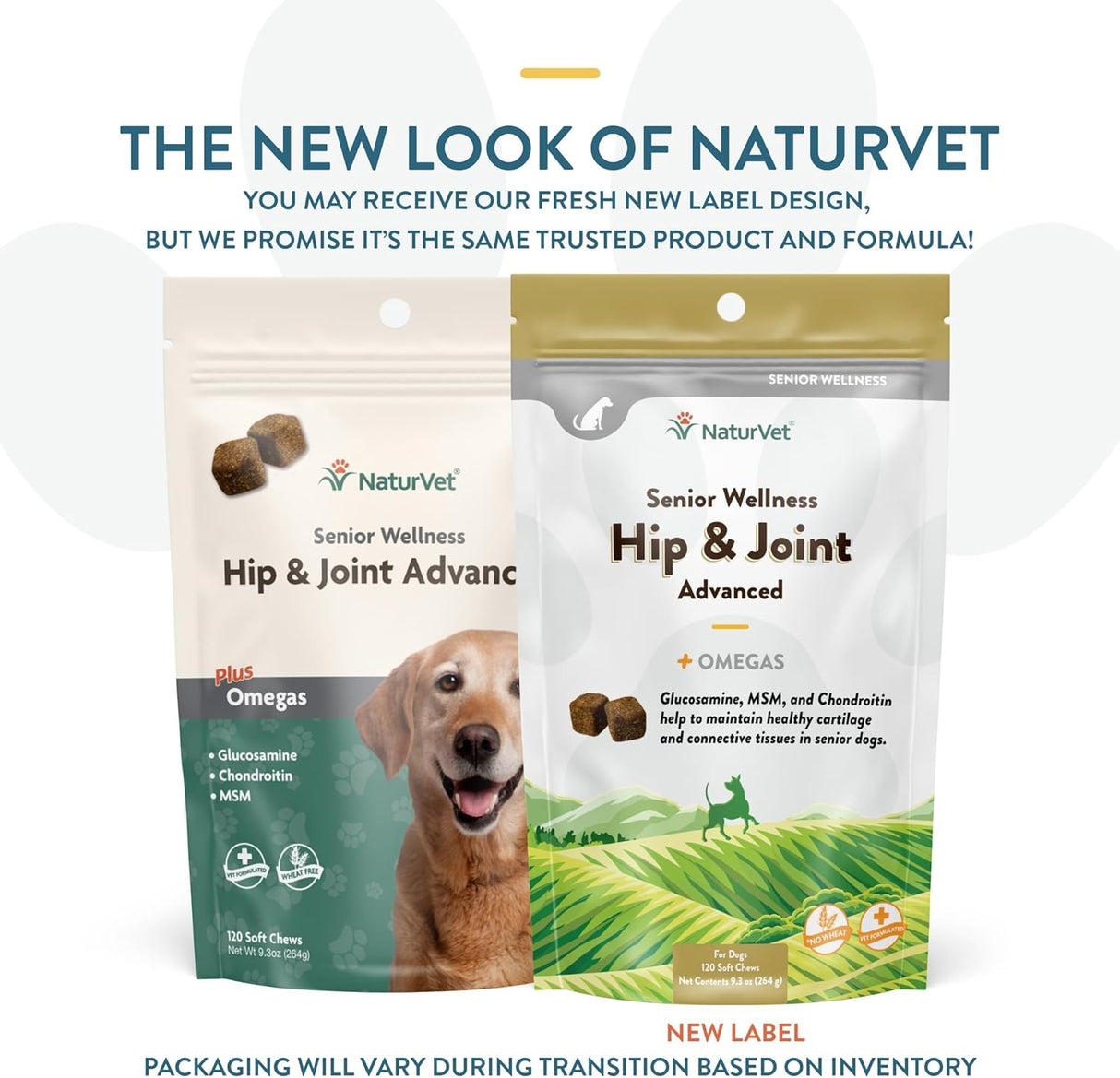 NaturVet Senior Wellness Hip & Joint Advanced Plus Omegas 120 Masticables