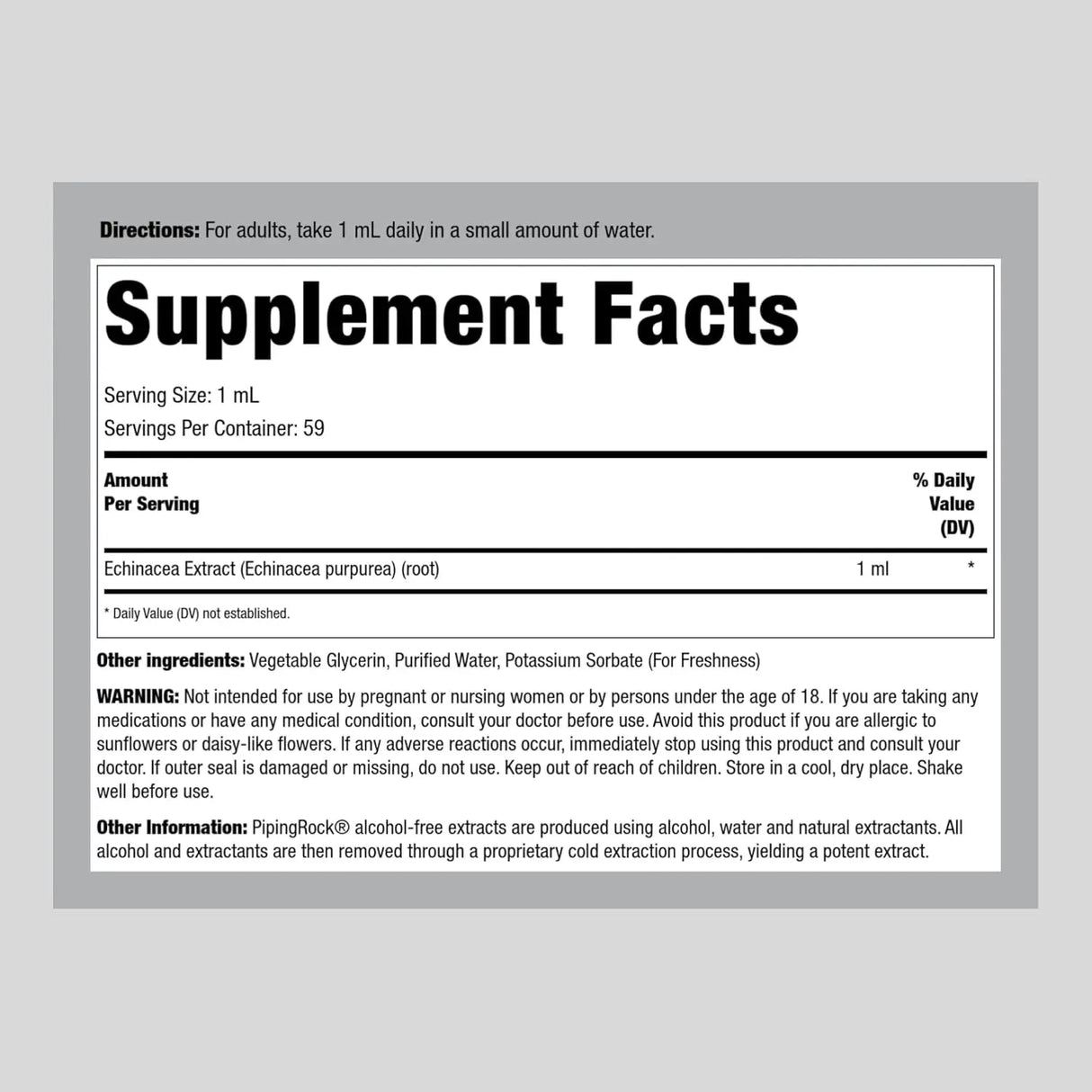 PIPING ROCK - Piping Rock Echinacea Tincture Drops 4 Fl.Oz. - The Red Vitamin MX - Suplementos Alimenticios - {{ shop.shopifyCountryName }}