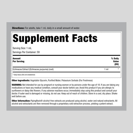 PIPING ROCK - Piping Rock Echinacea Tincture Drops 4 Fl.Oz. - The Red Vitamin MX - Suplementos Alimenticios - {{ shop.shopifyCountryName }}