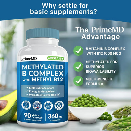 PRIMEMD - PrimeMD Methylated B Complex 90 Capsulas - The Red Vitamin MX - Suplementos Alimenticios - {{ shop.shopifyCountryName }}