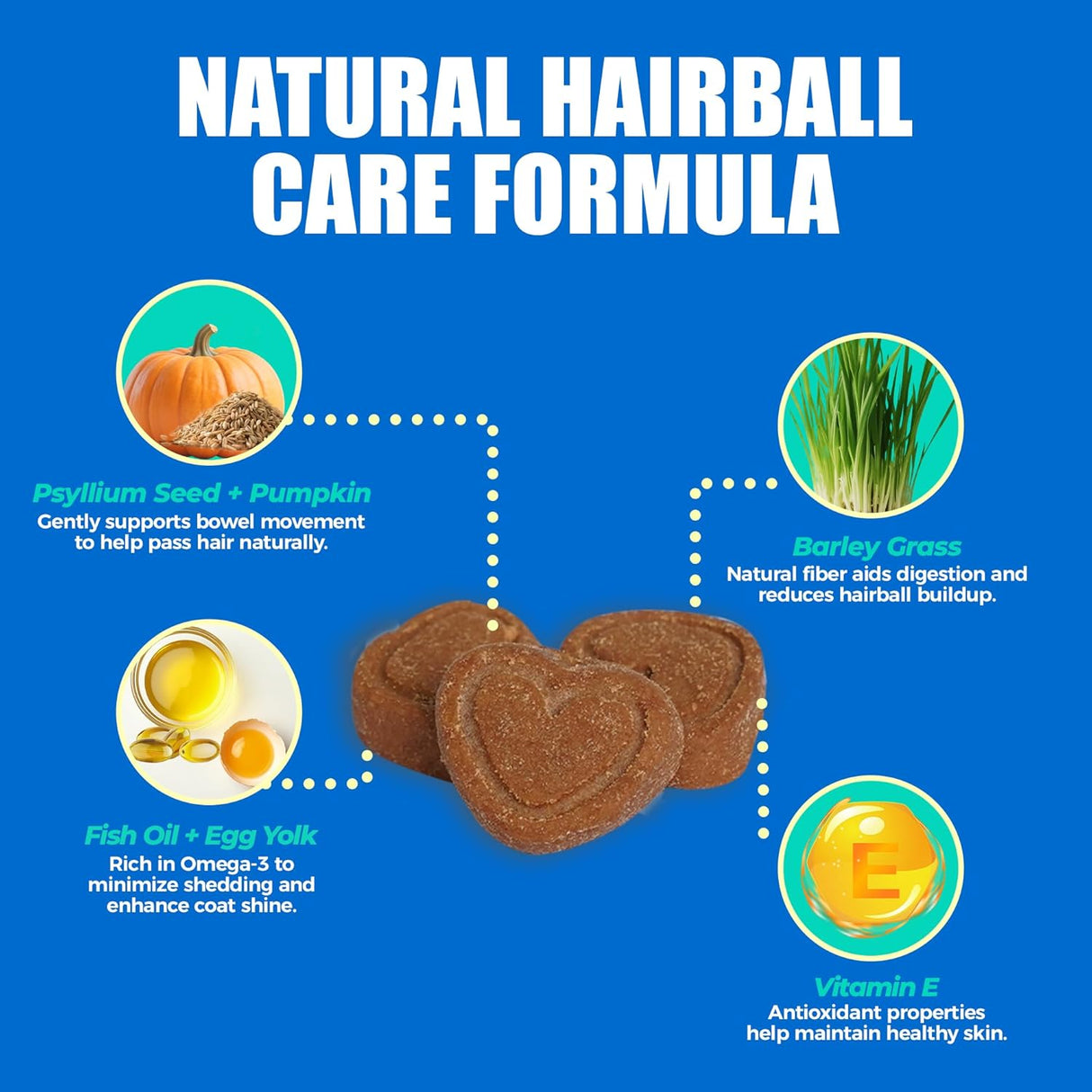 Just Try Cat Grass Hairball Relief & Digestive Support Cat Treats 300 Masticables