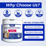 WELLIX - Wellix Pet Ear Cleaner Wipes for Dogs & Cats 50 Toallitas 2 Pack - The Red Vitamin MX - Cuidado Del Oído De Perros - {{ shop.shopifyCountryName }}