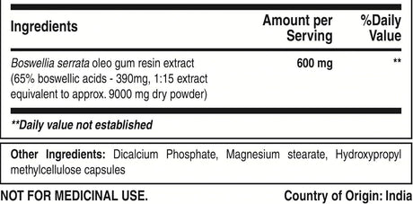 PURE NUTRITION - Pure Nutrition Boswellia Serrata Extract 600Mg. 60 Capsulas - The Red Vitamin MX - Suplementos Alimenticios - {{ shop.shopifyCountryName }}