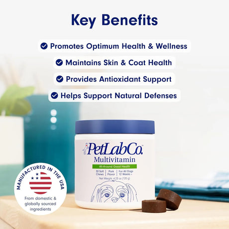 PETLAB CO. - PetLab Co. 22 in 1 Dog Multivitamin Chewable Pork Flavor 30 Masticables - The Red Vitamin MX - Multivitamínicos Para Perros - {{ shop.shopifyCountryName }}