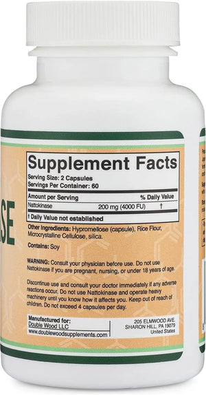 DOUBLE WOOD SUPPLEMENTS - Double Wood Supplements Nattokinase 4,000 FU 120 Capsulas - The Red Vitamin MX - Suplementos Alimenticios - {{ shop.shopifyCountryName }}