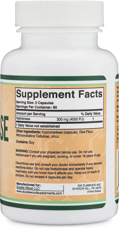 DOUBLE WOOD SUPPLEMENTS - Double Wood Supplements Nattokinase 4,000 FU 120 Capsulas - The Red Vitamin MX - Suplementos Alimenticios - {{ shop.shopifyCountryName }}