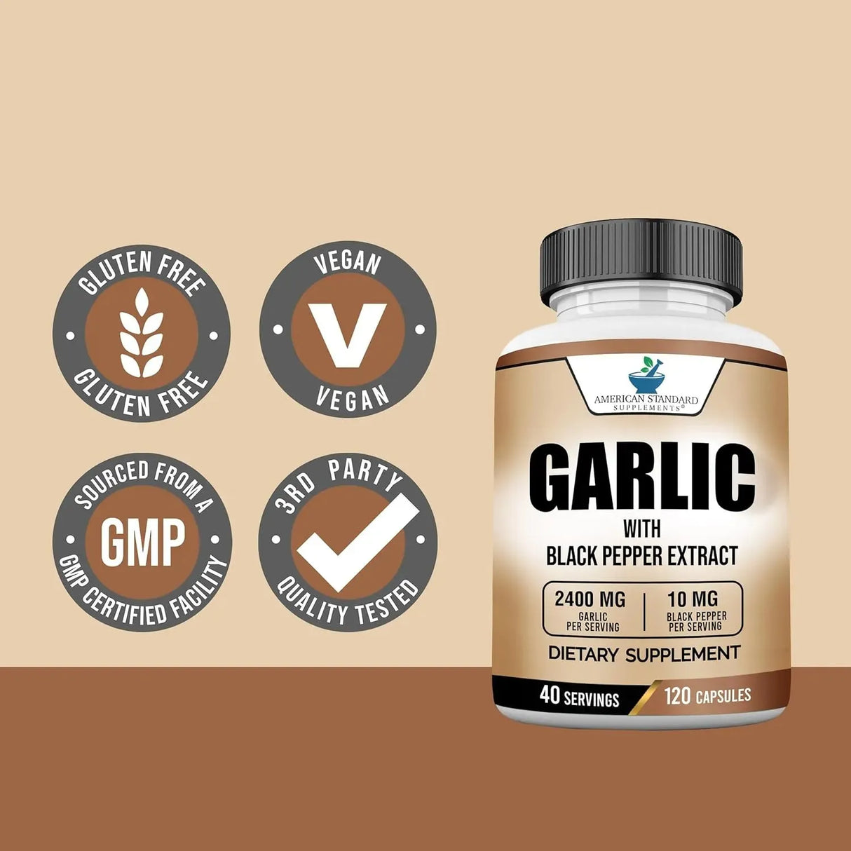 AMERICAN STANDARD SUPPLEMENTS - American Standard Supplements Garlic 2400Mg. 120 Capsulas - The Red Vitamin MX - Suplementos Alimenticios - {{ shop.shopifyCountryName }}