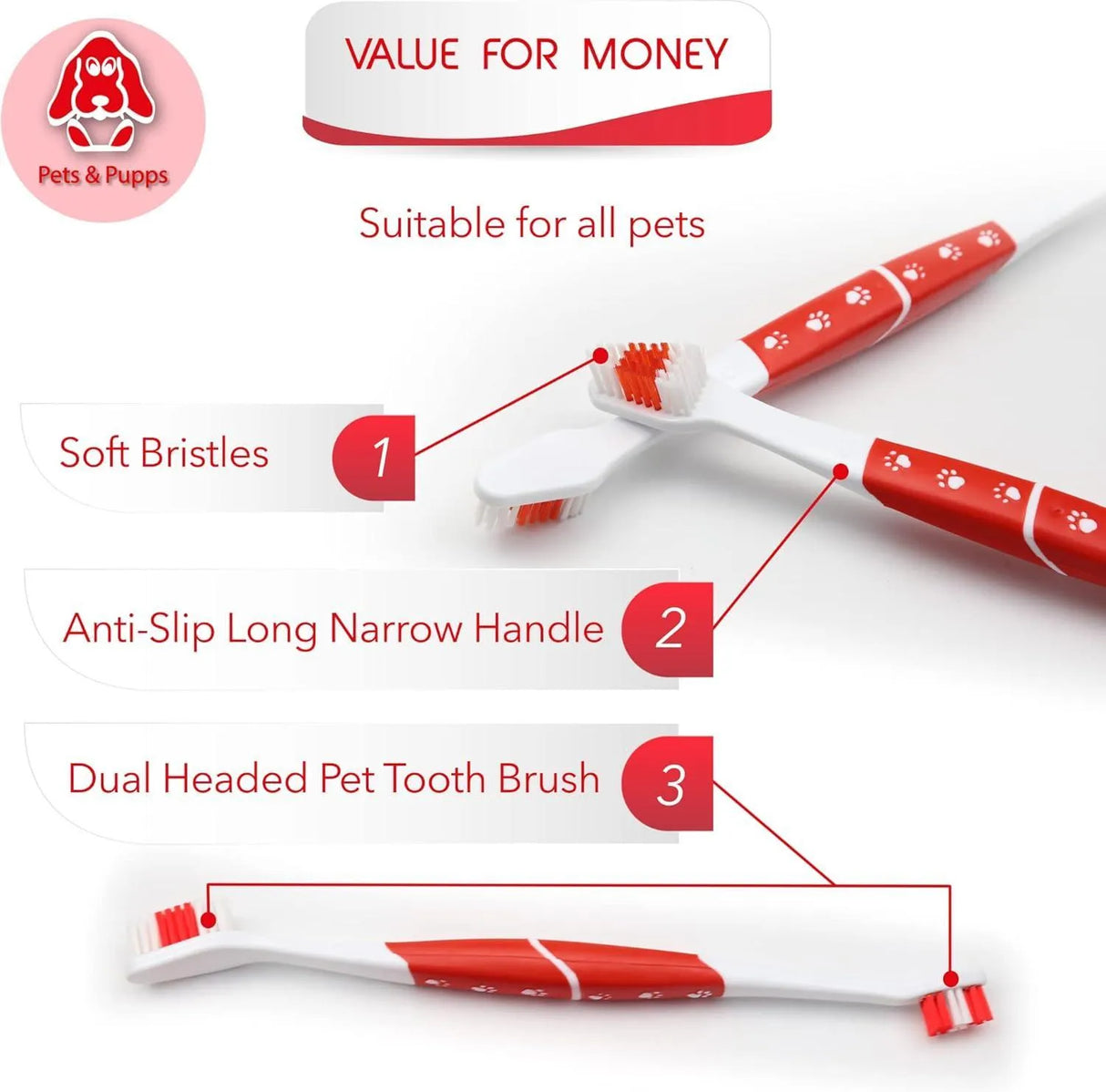 PETS & PUPPS - Pets & Pupps Pet Toothbrush for Dogs - The Red Vitamin MX - Cuidado Dental Para Perros - {{ shop.shopifyCountryName }}