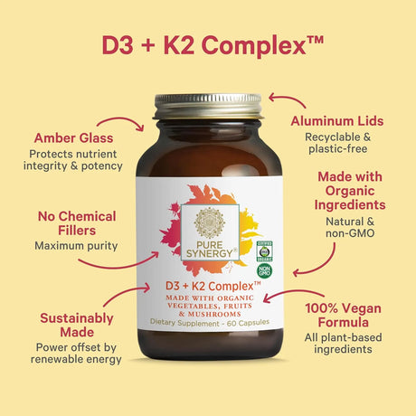 PURE SYNERGY - PURE SYNERGY D3 + K2 Complex 60 Capsulas - The Red Vitamin MX - Suplementos Alimenticios - {{ shop.shopifyCountryName }}