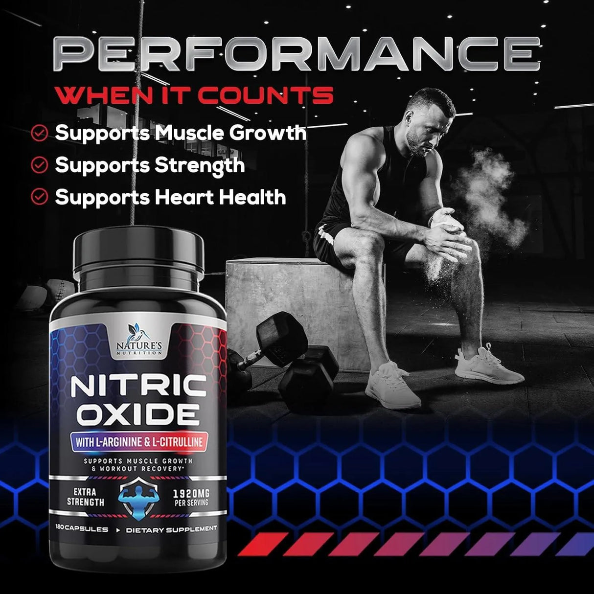 NATURE'S NUTRITION - Nature's Nutrition Extra Strength Nitric Oxide 180 Capsulas - The Red Vitamin MX - Suplementos Alimenticios - {{ shop.shopifyCountryName }}