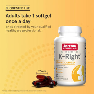 JARROW FORMULAS - Jarrow Formulas K-Right Vitamin K-Complex 60 Capsulas Blandas - The Red Vitamin MX - Suplementos Alimenticios - {{ shop.shopifyCountryName }}