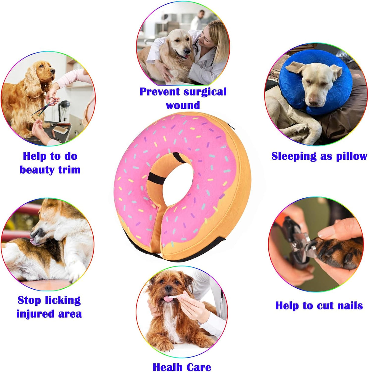 Katoggy Inflatable Dog Collar YELLOW PINK SMALL