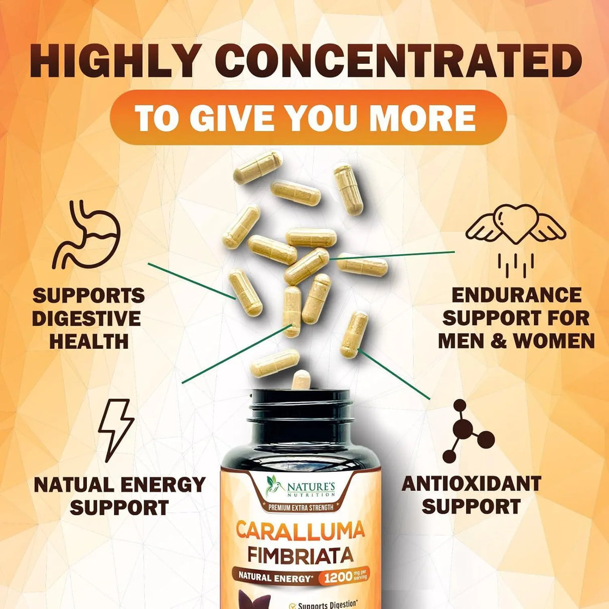 NATURE'S NUTRITION - Pure Caralluma Fimbriata Extract Highly Concentrated 1200Mg. 180 Capsulas - The Red Vitamin MX - Suplementos Alimenticios - {{ shop.shopifyCountryName }}