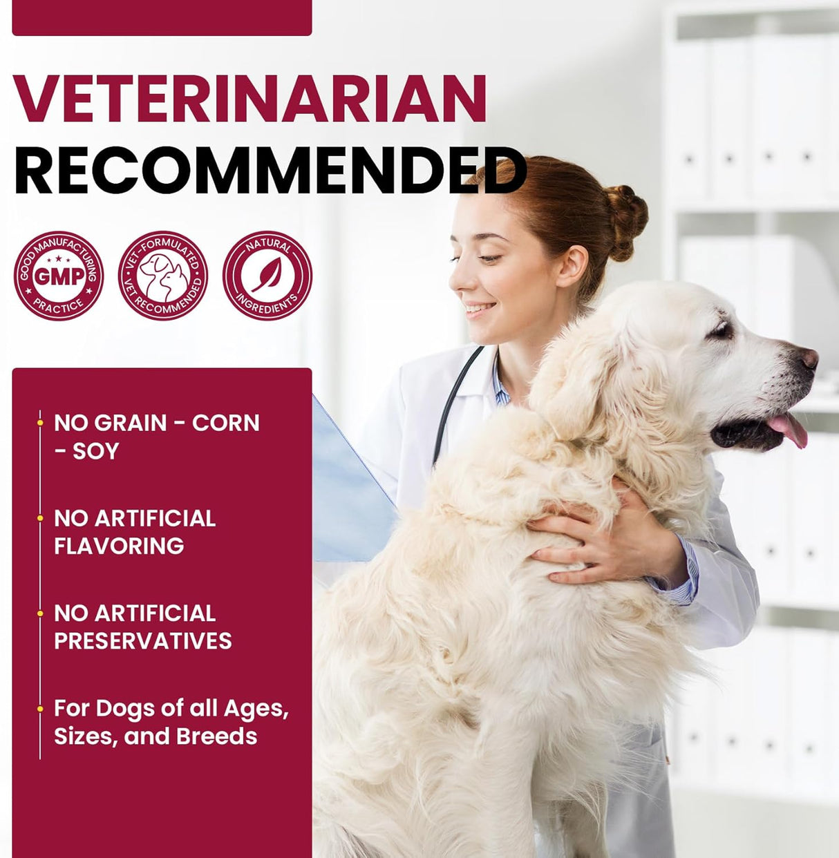 BuddyCheer Glucosamine for Dogs Hip and Joint Supplement Chews 180 Masticables