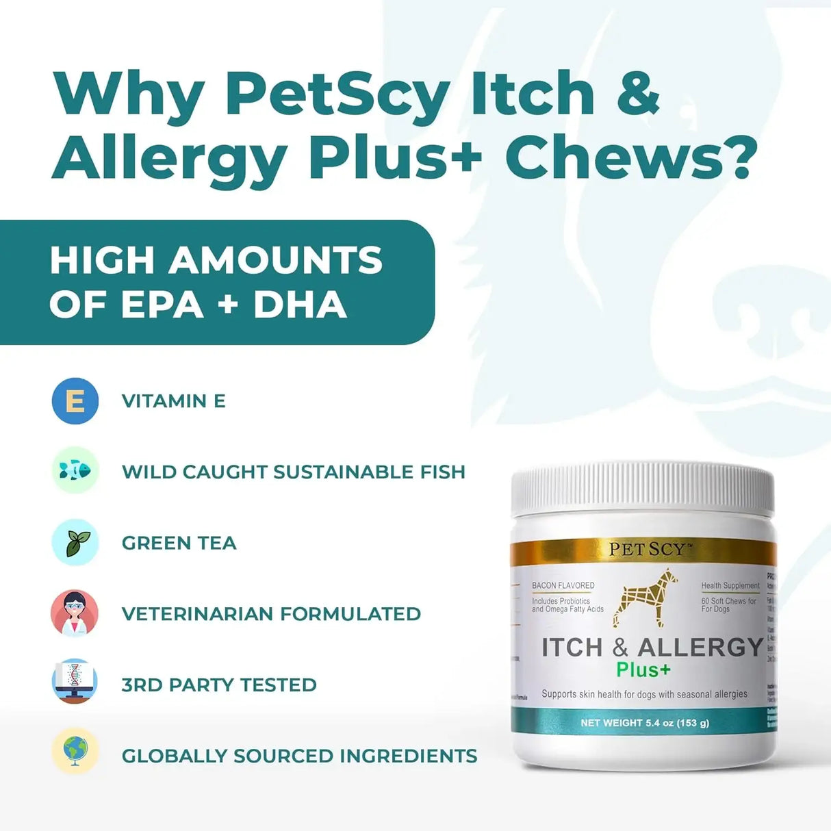 PETSCY - PetScy Itch & Allergy Plus Chews for Dogs Itchy Skin 60 Masticables - The Red Vitamin MX - Remedios Para La Picazón De Perros - {{ shop.shopifyCountryName }}