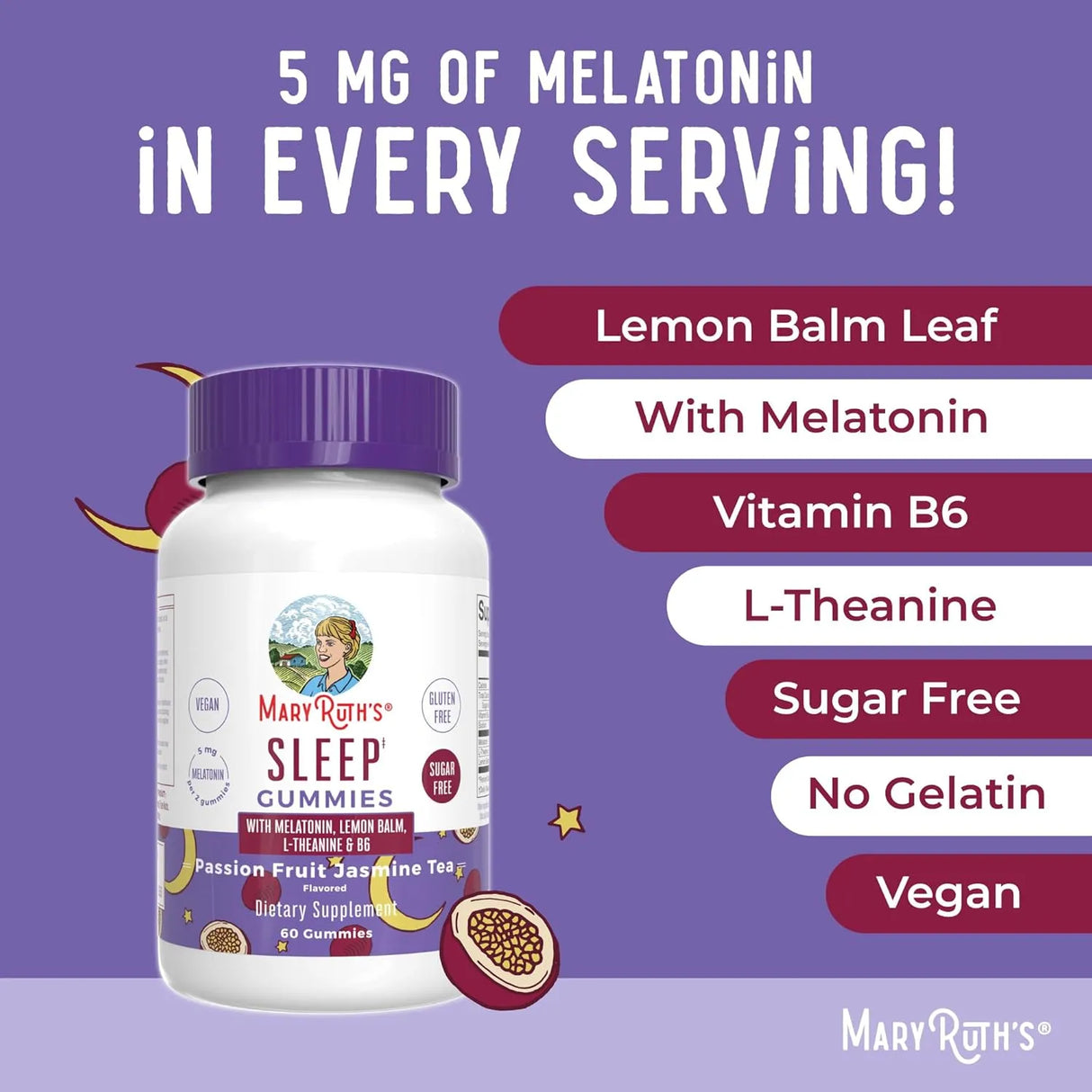 MARY RUTH ORGANICS - MaryRuth Organics Melatonin 5Mg. 60 Gomitas - The Red Vitamin MX - Suplementos Alimenticios - {{ shop.shopifyCountryName }}