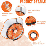 Toptakeit Elevated Inflatable Dog Cone Collar ORANGE XLARGE