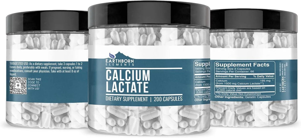 EARTHBORN ELEMENTS - Earthborn Elements Calcium Lactate 200 Capsulas - The Red Vitamin MX - Suplementos Alimenticios - {{ shop.shopifyCountryName }}