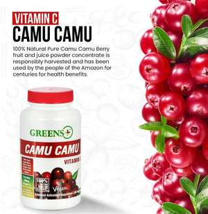 GREENS+ - Greens+ Camu Camu 120 Capsulas - The Red Vitamin MX - Suplementos Alimenticios - {{ shop.shopifyCountryName }}