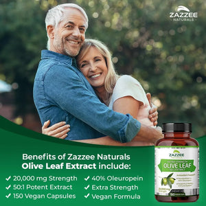 ZAZZEE NATURALS - Zazzee Extra Strength Olive Leaf 50:1 Extract 150 Capsulas - The Red Vitamin MX - Suplementos Alimenticios - {{ shop.shopifyCountryName }}