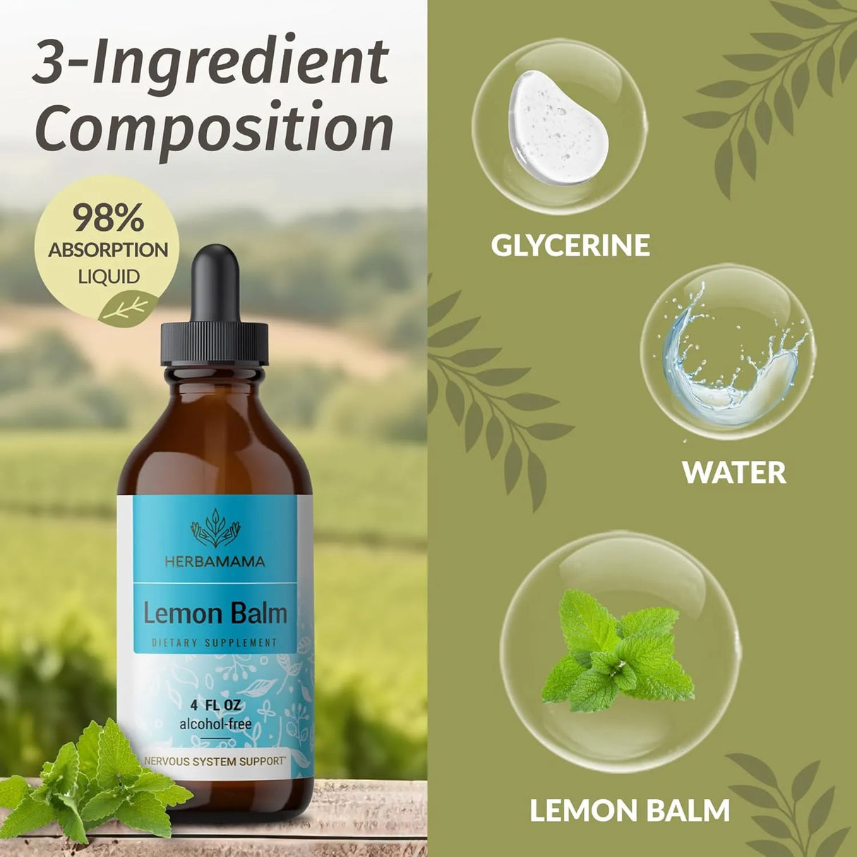 HERBAMAMA - HERBAMAMA Lemon Balm Tincture 4 Fl.Oz. - The Red Vitamin MX - Suplementos Alimenticios - {{ shop.shopifyCountryName }}