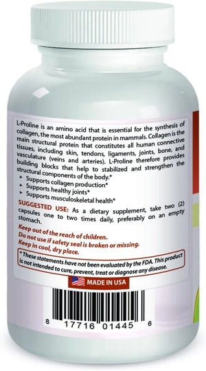 BEST NATURALS - Best Naturals L-Proline 500Mg. 120 Capsulas - The Red Vitamin MX - Suplementos Alimenticios - {{ shop.shopifyCountryName }}