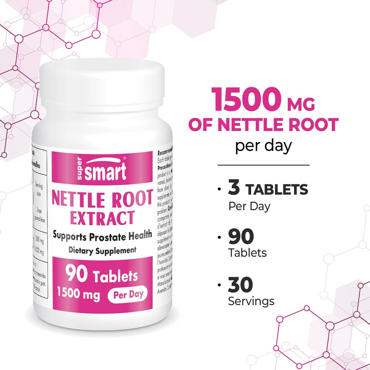 SUPERSMART - Supersmart Stinging Nettle Root Extract 1500Mg. 90 Tabletas - The Red Vitamin MX - Suplementos Alimenticios - {{ shop.shopifyCountryName }}