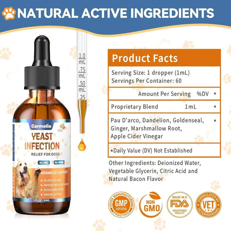 CARMELIE - Carmelie Natural Yeast Relief for Dogs 60Ml. - The Red Vitamin MX - Remedios Para La Picazón De Perros - {{ shop.shopifyCountryName }}