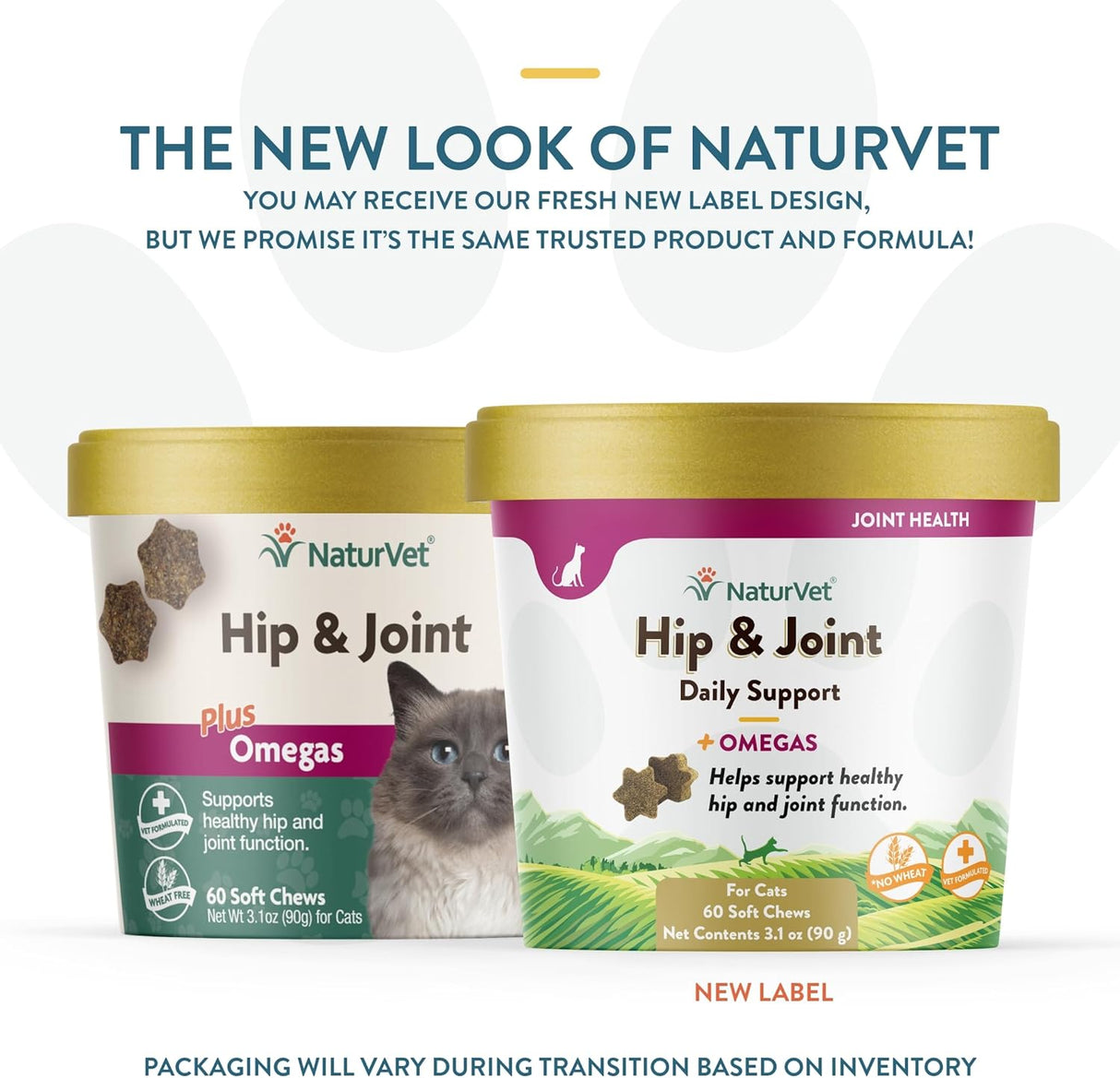 NaturVet Hip & Joint for Cats Plus Omegas 60 Masticables
