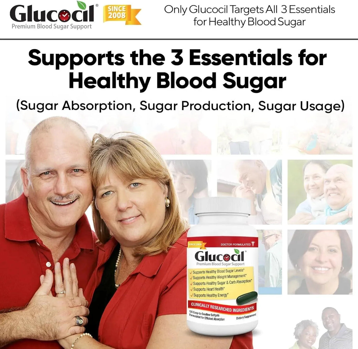 GLUCOCIL - Glucocil Premium Blood Sugar Support 120 Capsulas Blandas - The Red Vitamin MX - Suplementos Alimenticios - {{ shop.shopifyCountryName }}