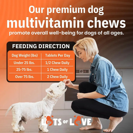 LOTS OF LOVE - LOTS OF LOVE Dog Multivitamin Chewable 60 Masticables - The Red Vitamin MX - Multivitamínicos Para Perros - {{ shop.shopifyCountryName }}