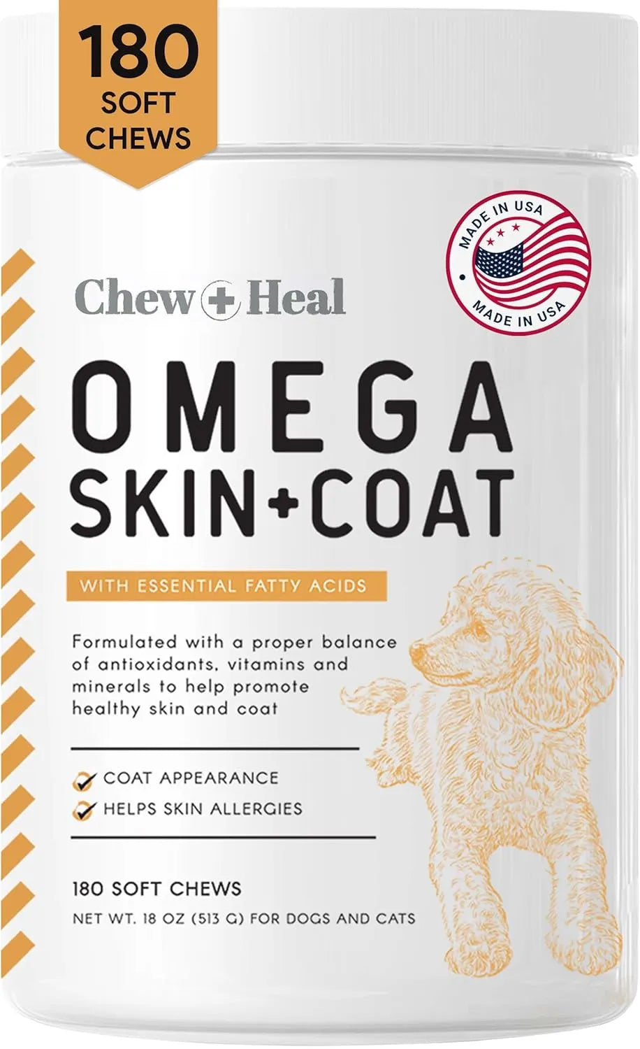 CHEW + HEAL - Chew + Heal Labs Omega Treats for Skin and Coat Chicken Flavor 180 Masticables - The Red Vitamin MX - Aceite De Pescado Para Perros - {{ shop.shopifyCountryName }}