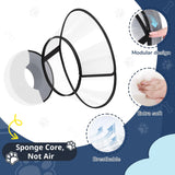 ICOYEA Sponge Core Dog Cone GRAY Size 2 Neck: 8.7"- 10.7"