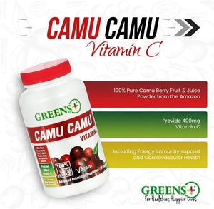 GREENS+ - Greens+ Camu Camu 120 Capsulas - The Red Vitamin MX - Suplementos Alimenticios - {{ shop.shopifyCountryName }}